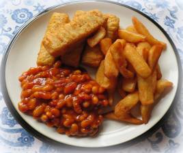 4 FISH FINGERS, CHIPS & BEANS