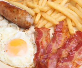 BACON, SAUSAGE & CHIPS